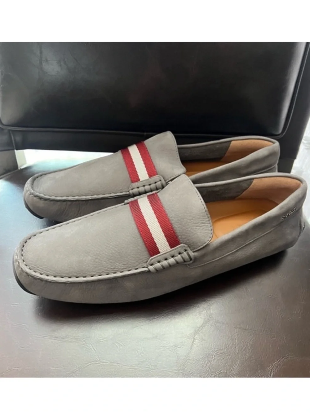 New! BALLY Logo Pearce Suede Leather Moccasin Driving Loafers